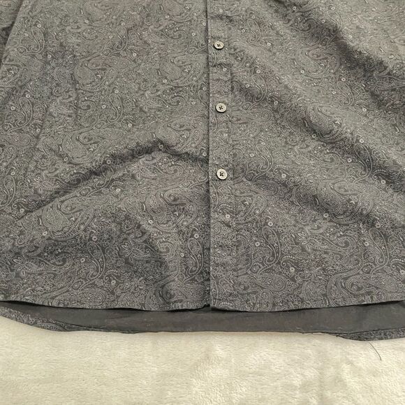 Guess Shirt Mens Extra Large Black Paisley Button Up Y2K Party Club Dancing - Picture 4 of 11